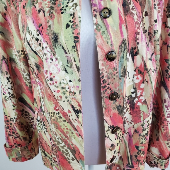 Chico's size 1 (small) vibrant print blazer - Picture 6 of 9